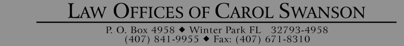 Law Offices Of Carol Swanson 407-841-9955